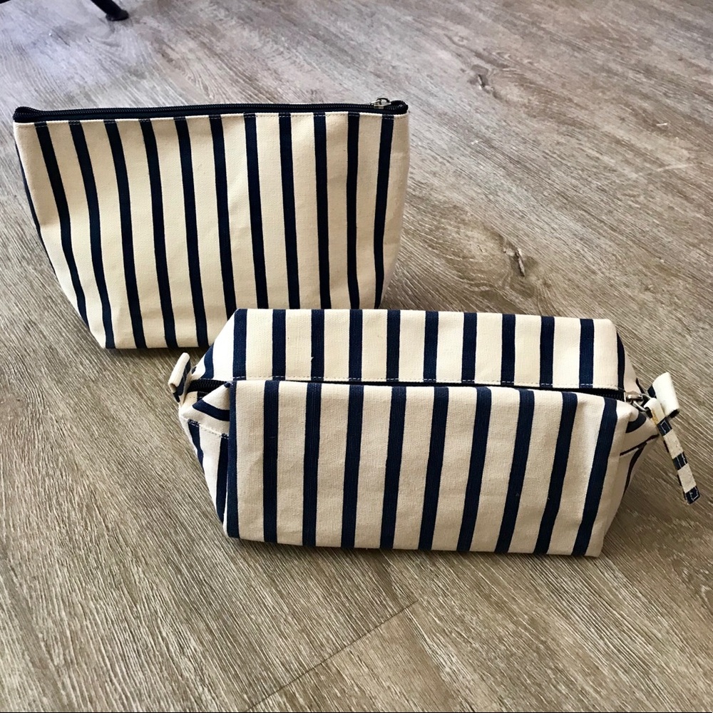 Travel Dopp & Cosmetic Bag Nautical Blue Stripes